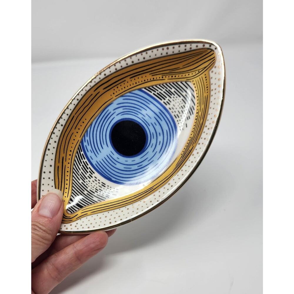 Evil Eye Trinket Plate | Ring, Earrings, Necklace, Organizer Plate - Picture 2 of 3